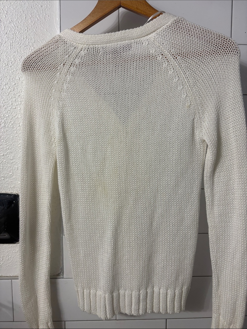 Epic Threads Ivory Open-Knit V-Neck Button Cardigan - Picture 3 of 3